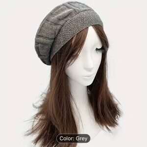 Grey Knit Beret